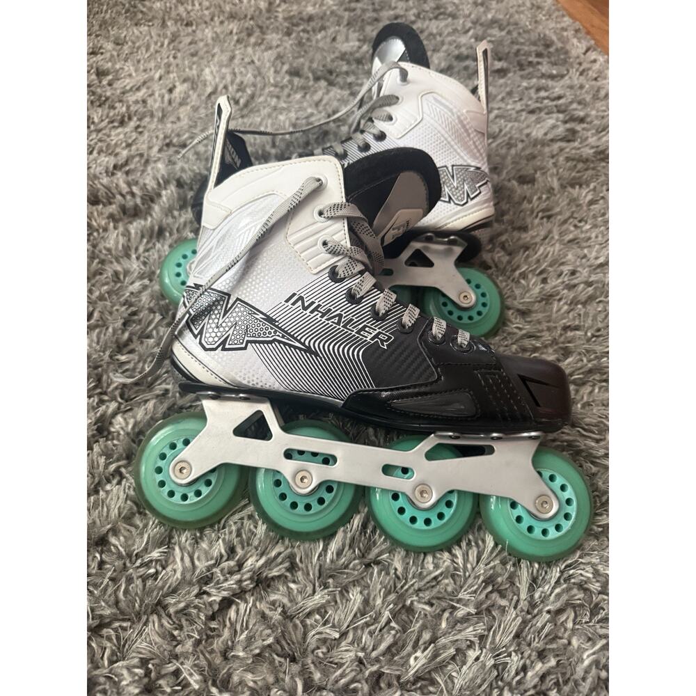 Mission Inhaler FZ5 Inline Roller Hockey Skates Med Chassis Jnior Men Sz 7.5 EUC